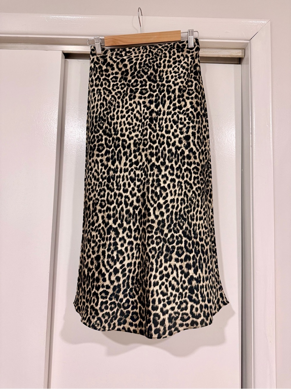 Alya Leopard Print Midi Skirt - Black and Cream